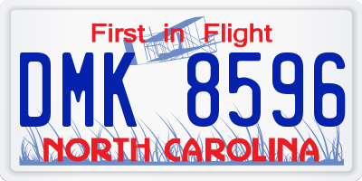 NC license plate DMK8596
