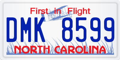 NC license plate DMK8599