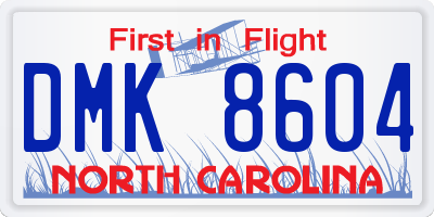 NC license plate DMK8604