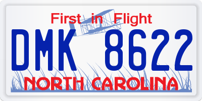 NC license plate DMK8622