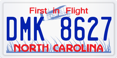 NC license plate DMK8627