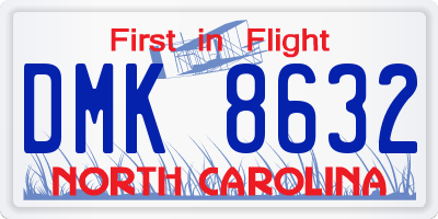 NC license plate DMK8632