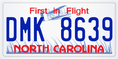 NC license plate DMK8639