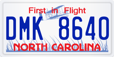 NC license plate DMK8640