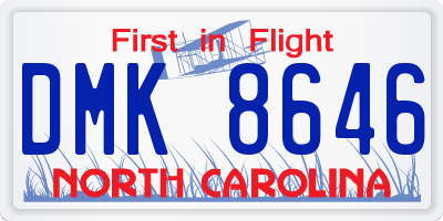 NC license plate DMK8646