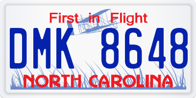 NC license plate DMK8648