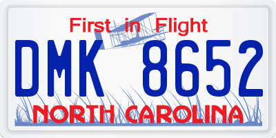 NC license plate DMK8652
