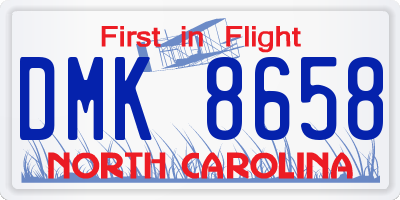 NC license plate DMK8658