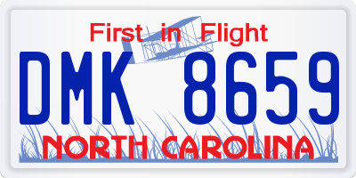 NC license plate DMK8659