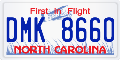 NC license plate DMK8660