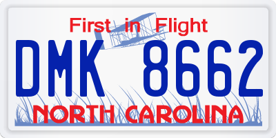 NC license plate DMK8662
