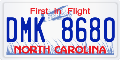 NC license plate DMK8680