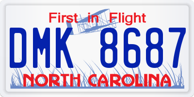 NC license plate DMK8687