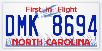 NC license plate DMK8694