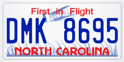 NC license plate DMK8695