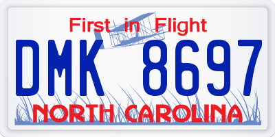 NC license plate DMK8697