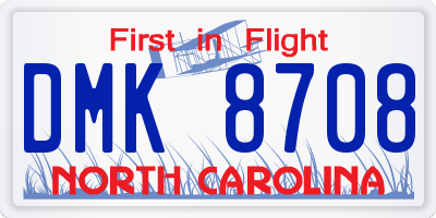 NC license plate DMK8708