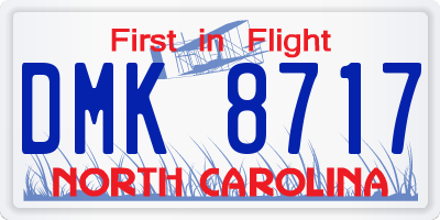 NC license plate DMK8717
