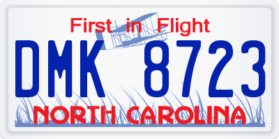 NC license plate DMK8723