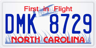 NC license plate DMK8729