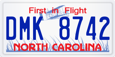 NC license plate DMK8742