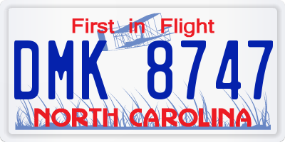 NC license plate DMK8747