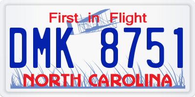 NC license plate DMK8751