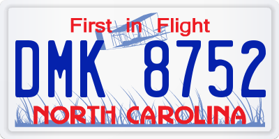 NC license plate DMK8752