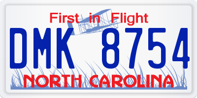 NC license plate DMK8754