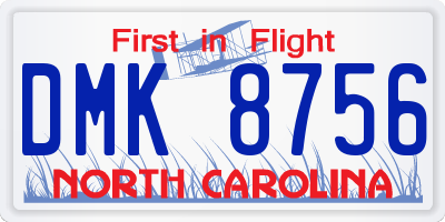 NC license plate DMK8756