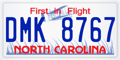 NC license plate DMK8767