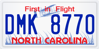 NC license plate DMK8770