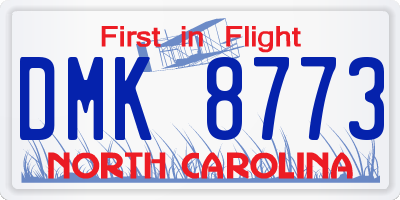 NC license plate DMK8773