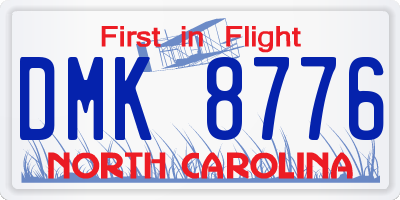 NC license plate DMK8776