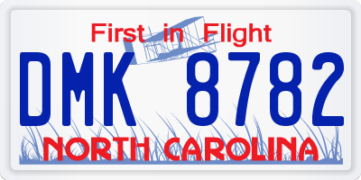 NC license plate DMK8782