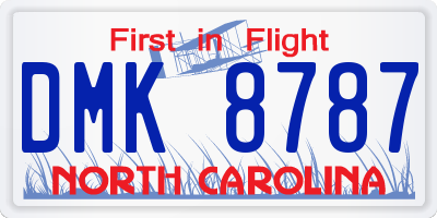 NC license plate DMK8787