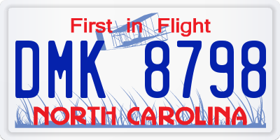 NC license plate DMK8798
