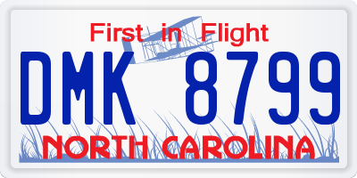 NC license plate DMK8799