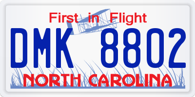 NC license plate DMK8802