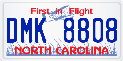 NC license plate DMK8808
