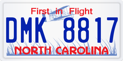 NC license plate DMK8817