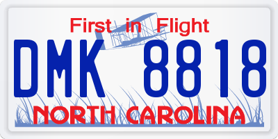NC license plate DMK8818