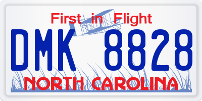 NC license plate DMK8828
