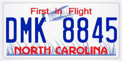 NC license plate DMK8845