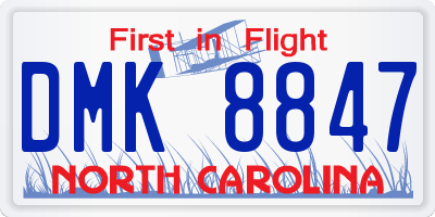 NC license plate DMK8847