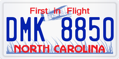 NC license plate DMK8850