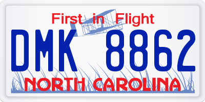 NC license plate DMK8862