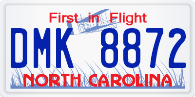 NC license plate DMK8872