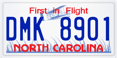 NC license plate DMK8901