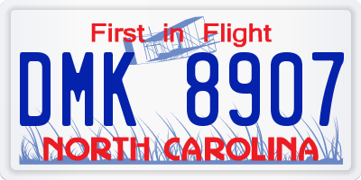 NC license plate DMK8907
